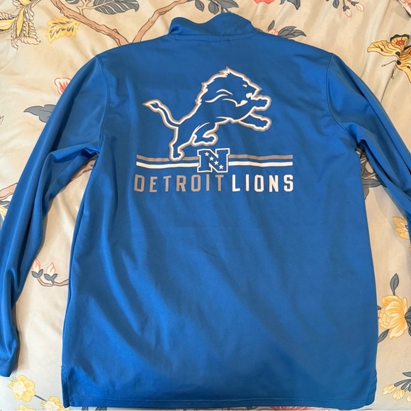 NFL Official Detroit Lions Youth Super Soft Quarter Zip Long Sleeve T-Shirt - Picture 2 of 4